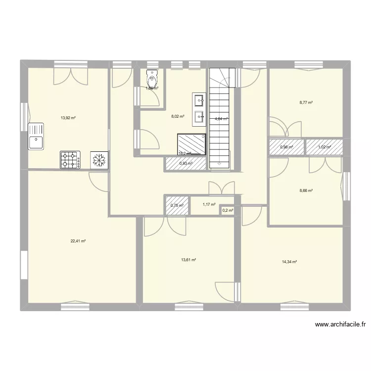 maison4. Plan de 10  et 121 m²