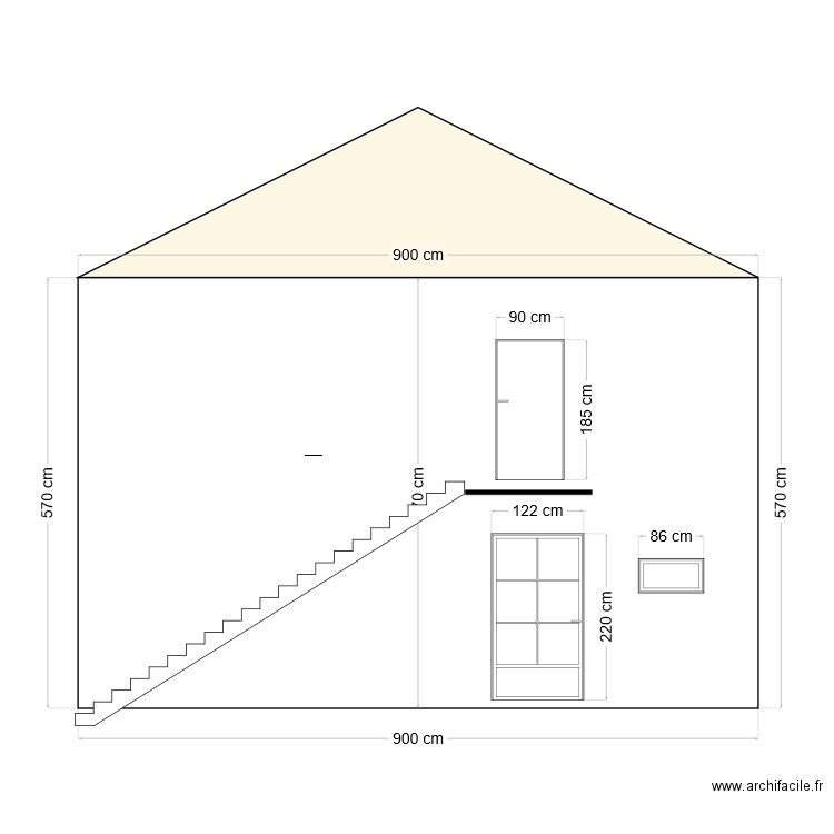 pignon sud avant travaux . Plan de 0 pièce et 0 m2