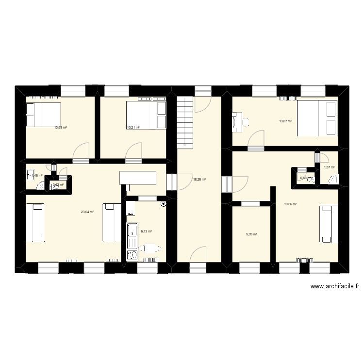 PLAN RDC PROJET. Plan de 12 pièces et 110 m2