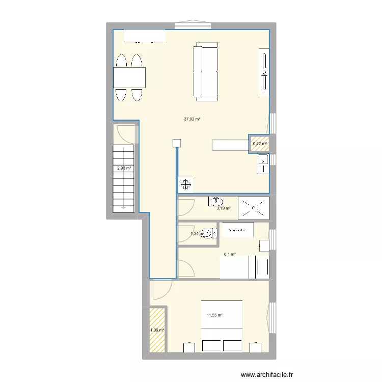 Appartement Le Muy 2. Plan de 