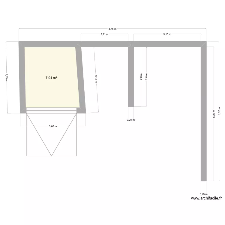 Plan test. Plan de 1  et 7 m²