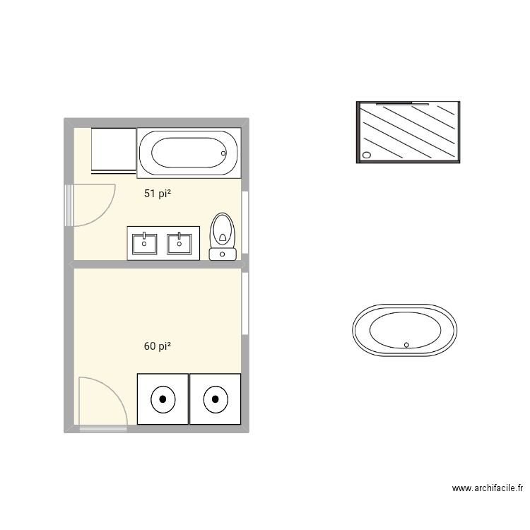 Mini rénovation. Plan de 2 pièces et 10 m2