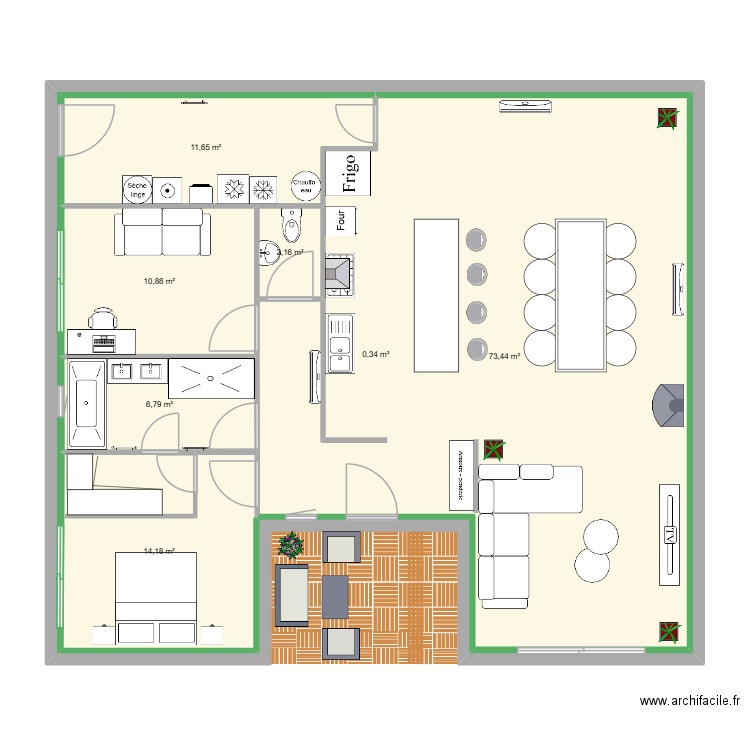 Maison Prunay. Plan de 7 pièces et 247 m2