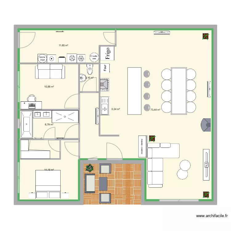 Maison Prunay. Plan de 7 pièces et 247 m²