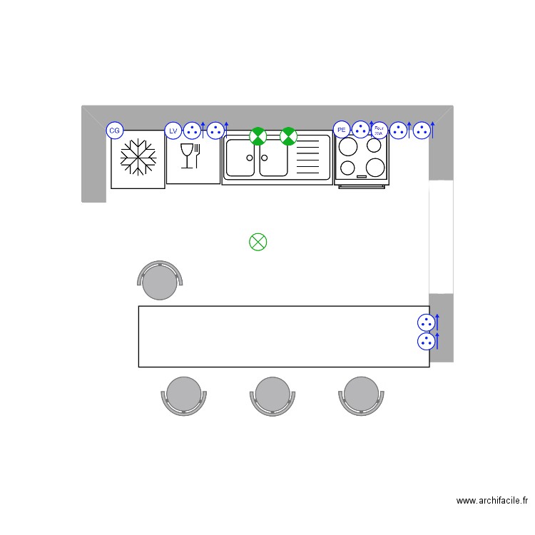 Cuisine. Plan de 0 pièce et 0 m2