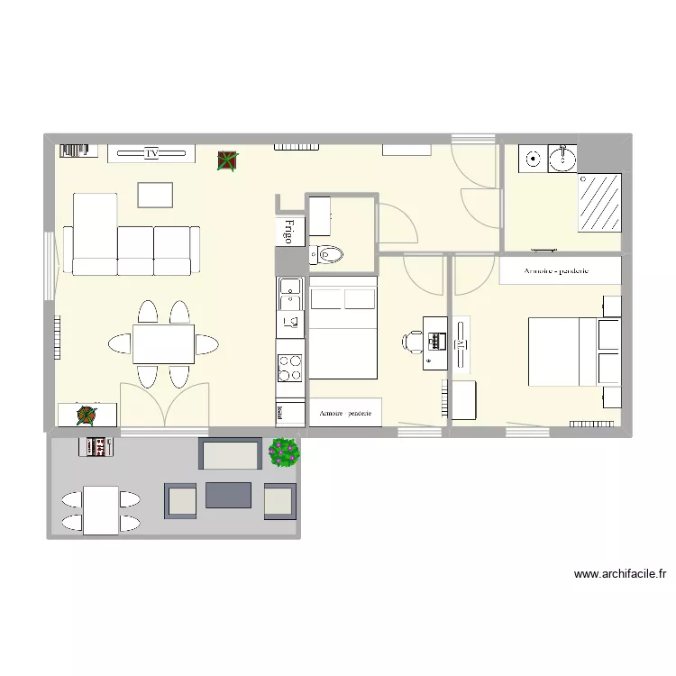 Appartement F3 lot 205 Les S&eacute;lestines &agrave; Colmar. Plan de 