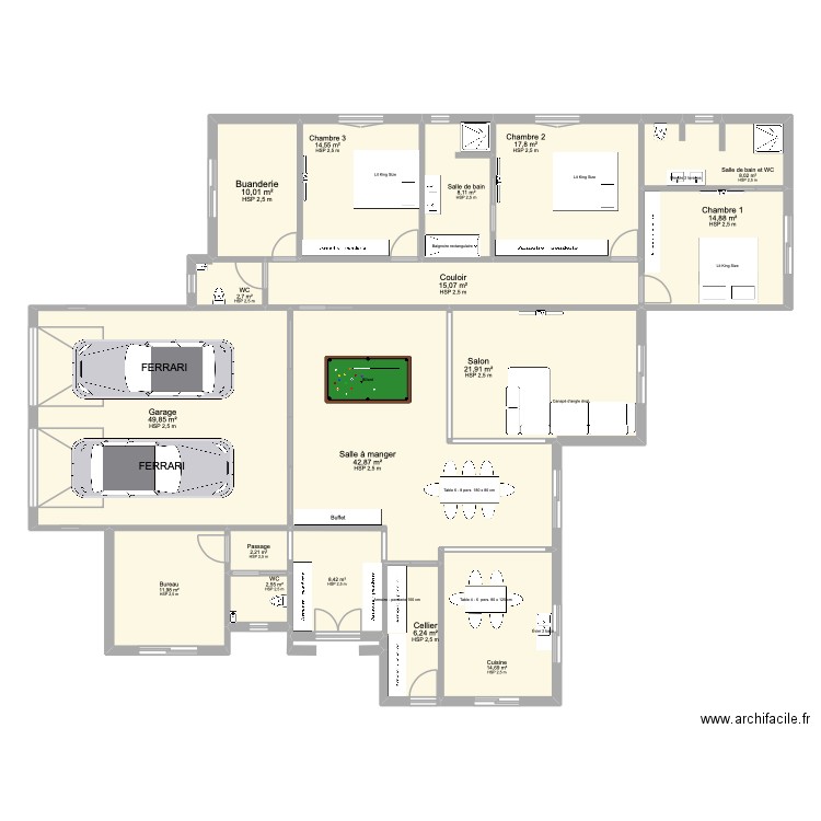 terrain christian 1. Plan de 17 pièces et 252 m2