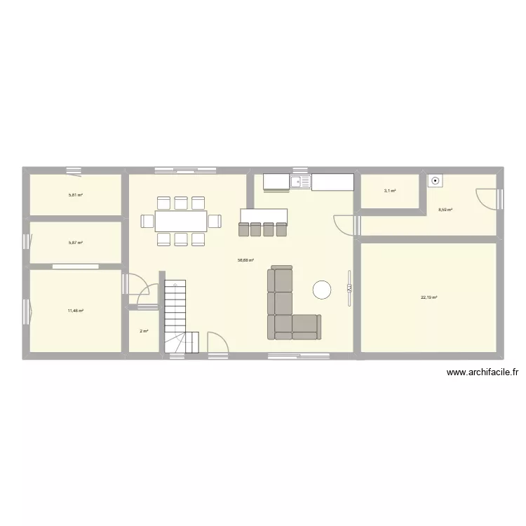 plan interieur 1. Plan de 8  et 116 m²