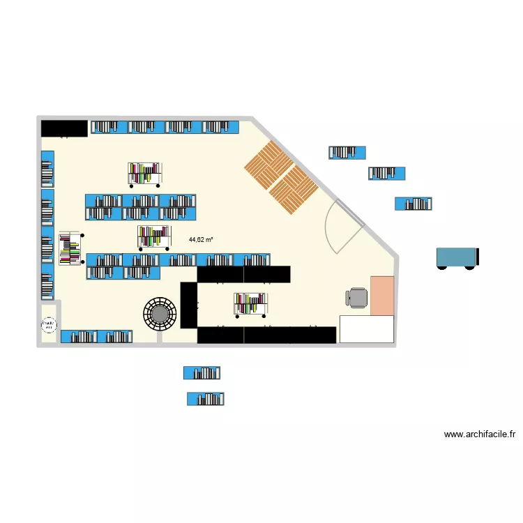 Proposition fourniture 5eme. Plan de 2  et 45 m²