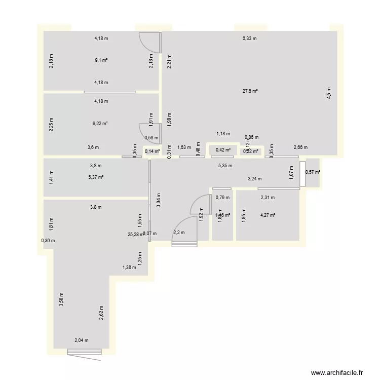 plan futur. Plan de 11  et 84 m²