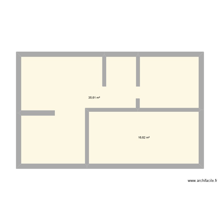 CABINET. Plan de 2 pièces et 52 m2
