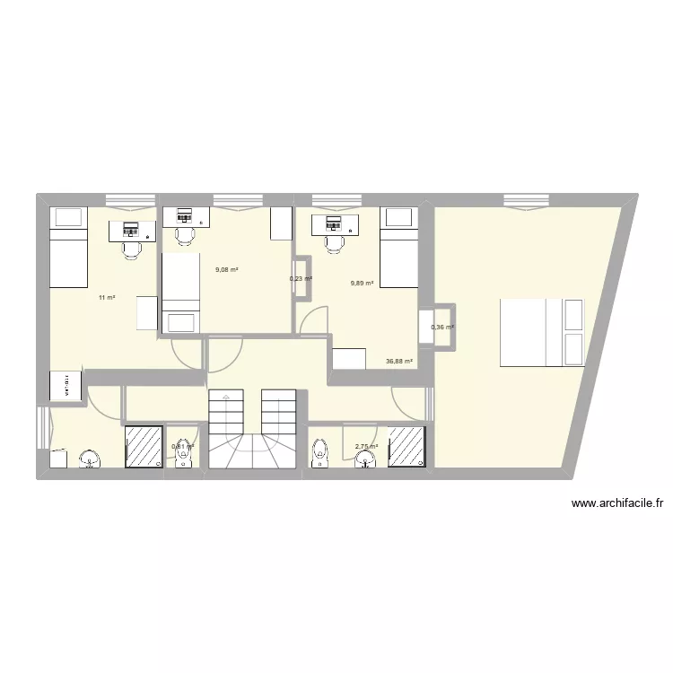 1er étage version V3.7. Plan de 8 et 71 m² 1er étage version V3.7. Plan de 8 et 71 m²