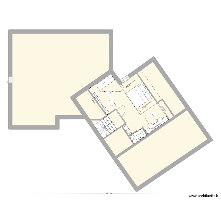 VICTOR  COMBLES PROJET 1. Plan de 4 pièces et 142 m2