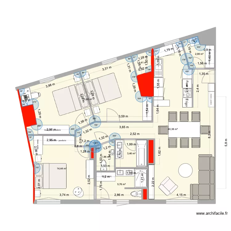 Plateau MG 27.08.2025. Plan de 14  et 99 m²