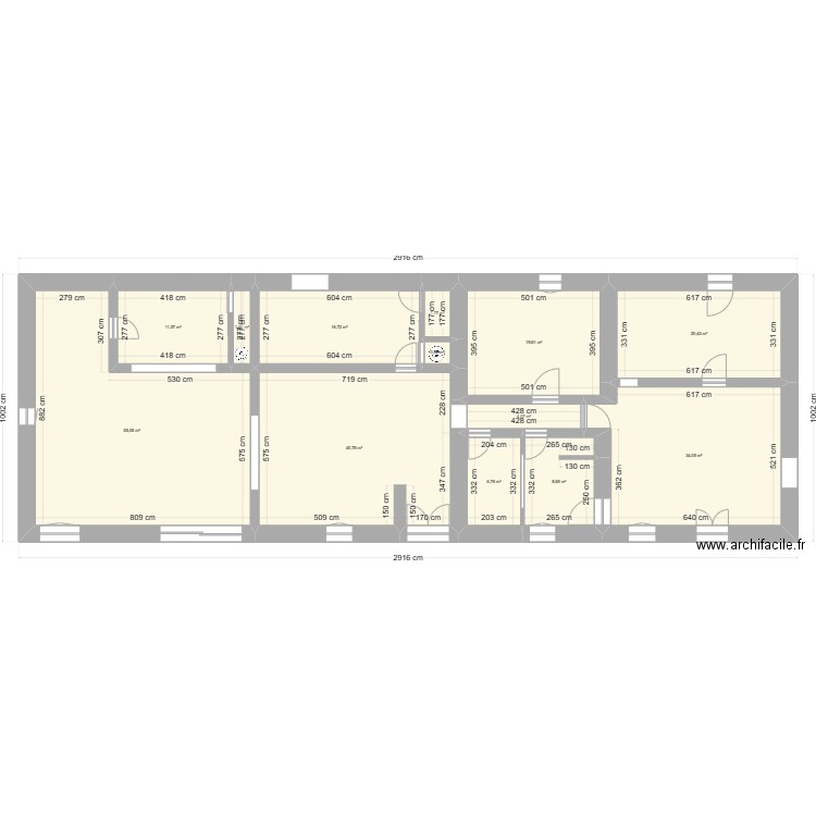 organigramme. Plan de 13 pièces et 222 m2