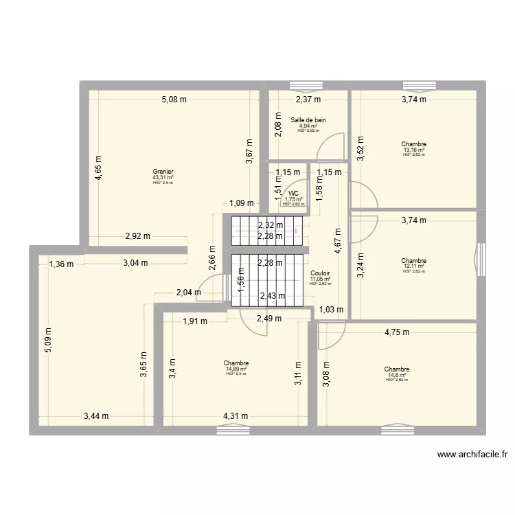 DOUVIER ETA. Plan de 8  et 116 m²
