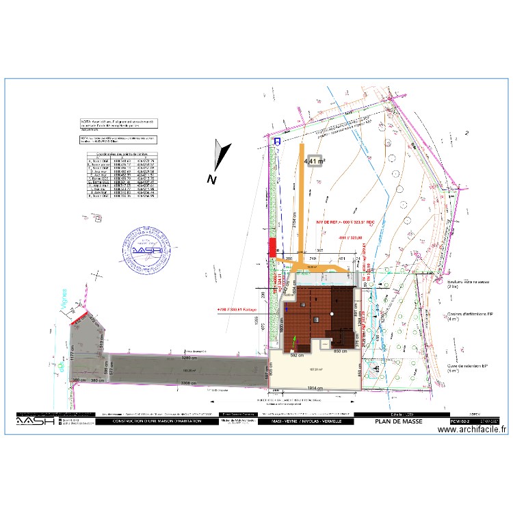 Plan de masse allee. Plan de 7 pièces et 489 m2