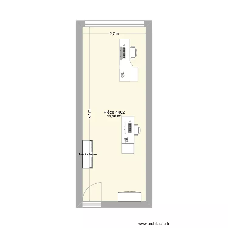 Pièce 4482. Plan de 1 Pièce et 20 m² Pièce 4482. Plan de 1 Pièce et 20 m²