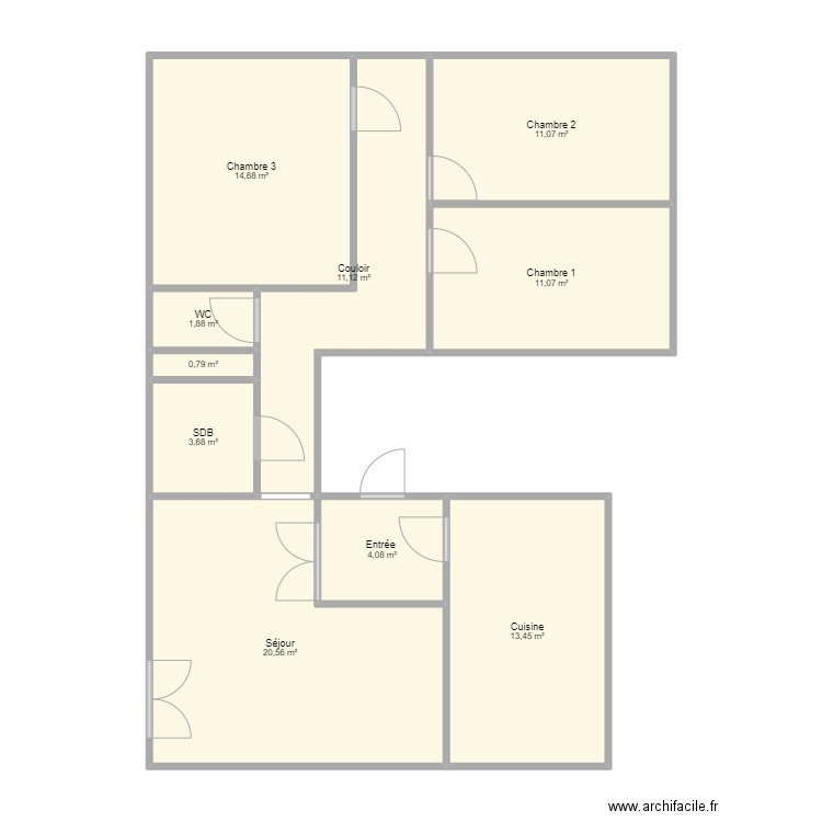 Appart 1. Plan de 0 pièce et 0 m2