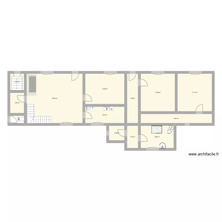 joigneaux v2. Plan de 12  et 135 m²