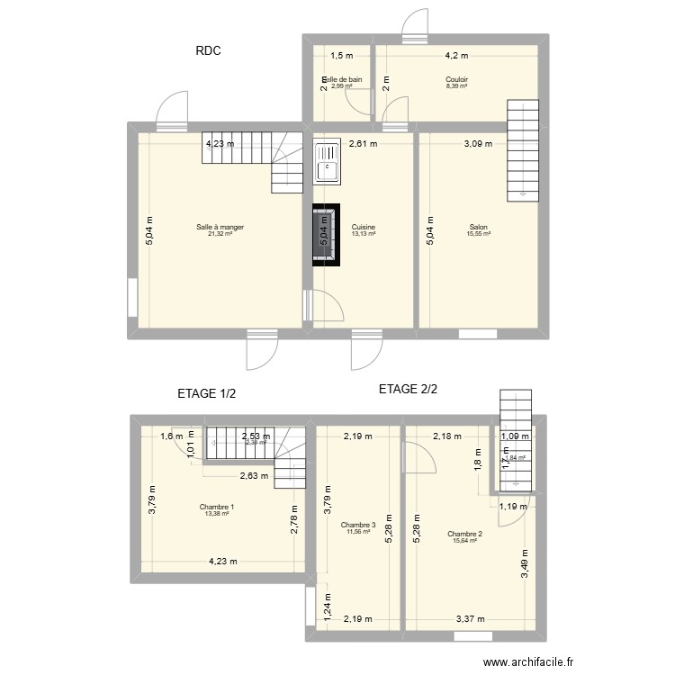 ST JEAN DE SAVIGNY. Plan de 10 pièces et 106 m2