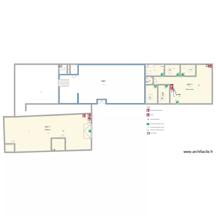 local Muy avant travaux apr&egrave;s travaux accessibilit&eacute;. Plan de 