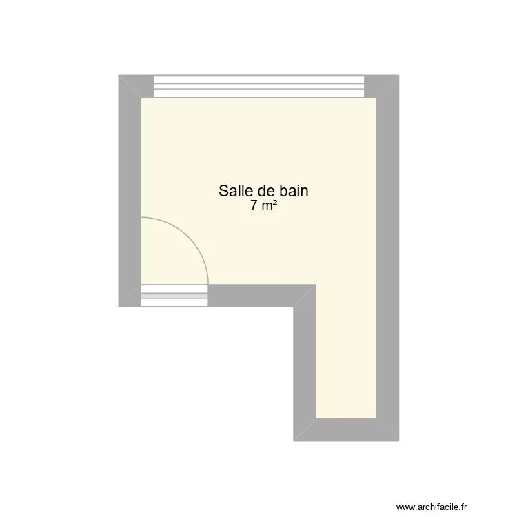 Salle de bain - Mackellerie. Plan de 1  et 7 m²