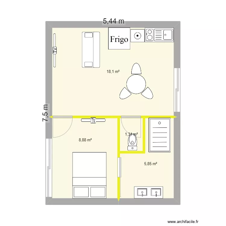 PLAN petite maison lolo. Plan de 