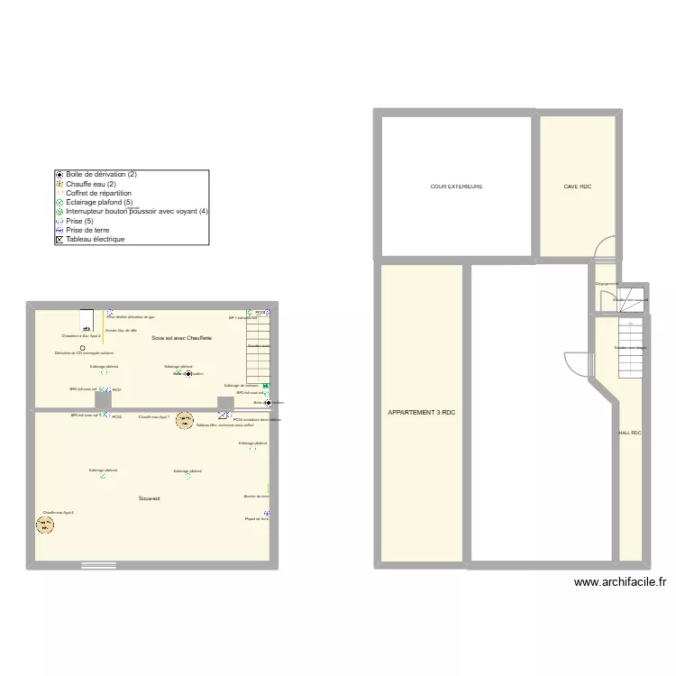 27Pasteur Sous/sol. Plan de 7  et 138 m²