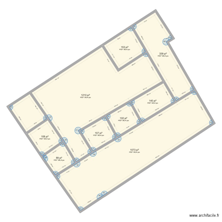 cic. Plan de 9 pièces et 309 m2