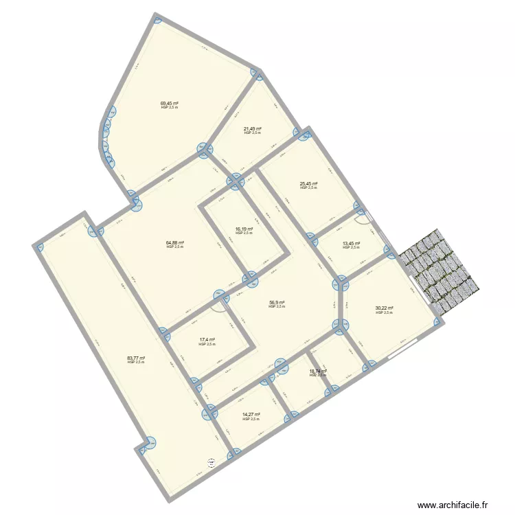 cic. Plan de 12  et 432 m²