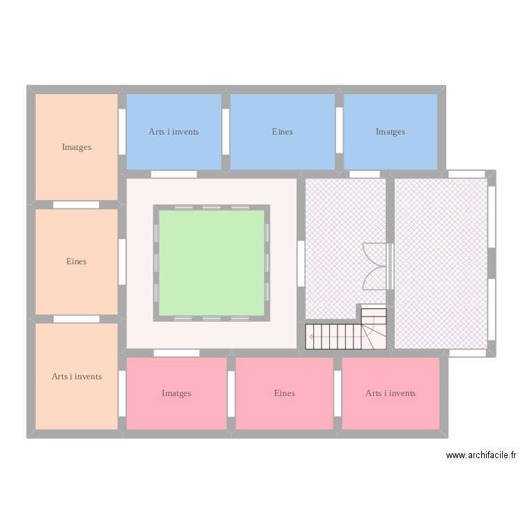 Museu_planta. Plan de 14 pièces et 146 m2