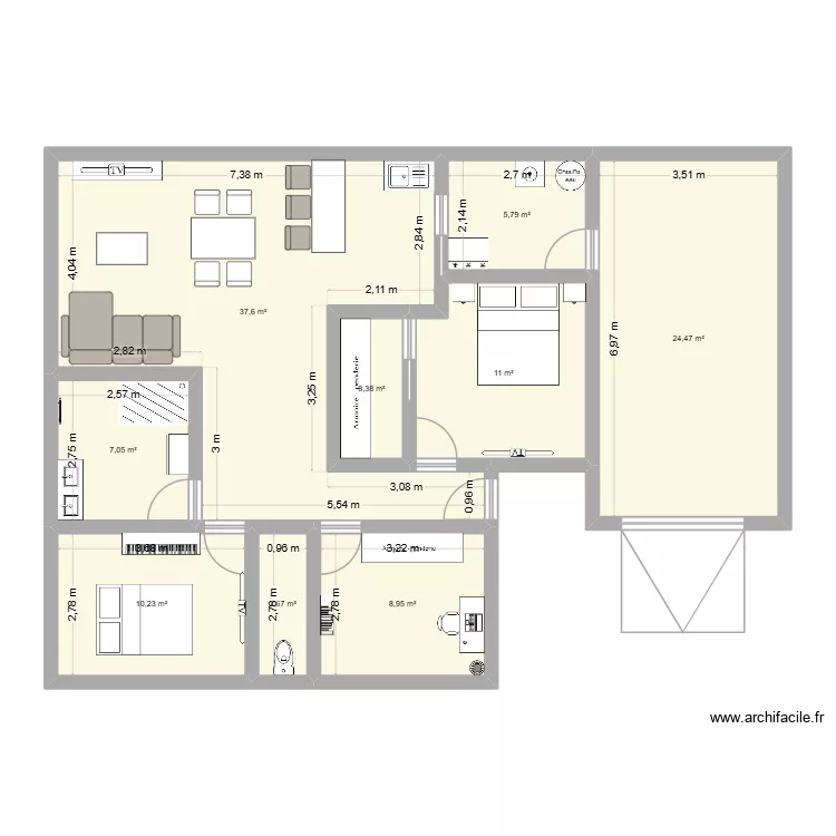 Plan maison MS 90m. Plan de 9 et 111 m² Plan maison MS 90m. Plan de 9 et 111 m²