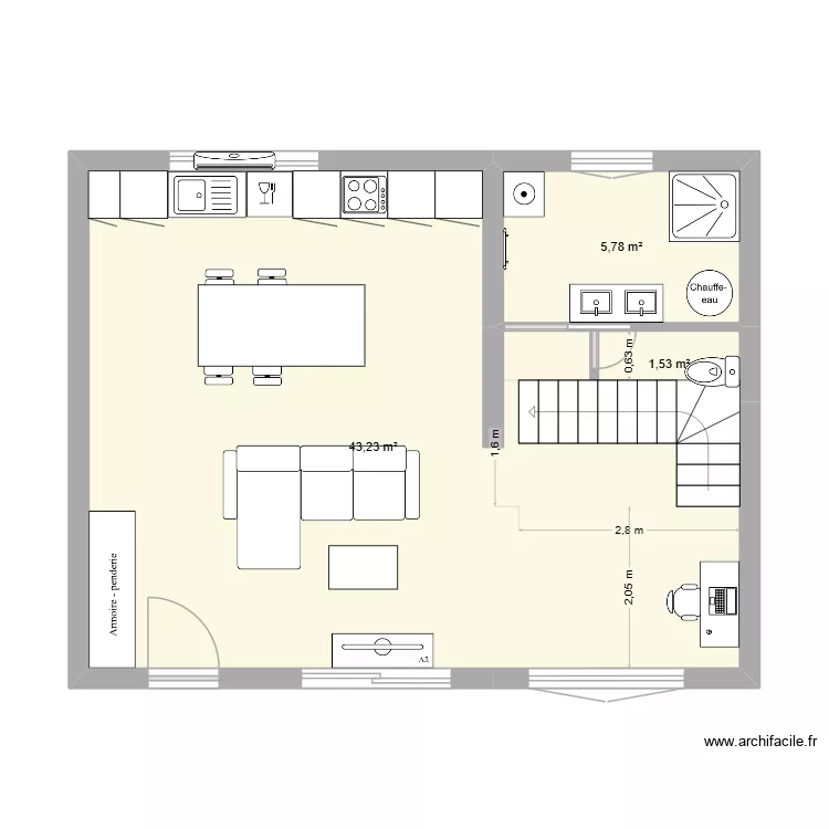 seb. Plan de 3  et 51 m²