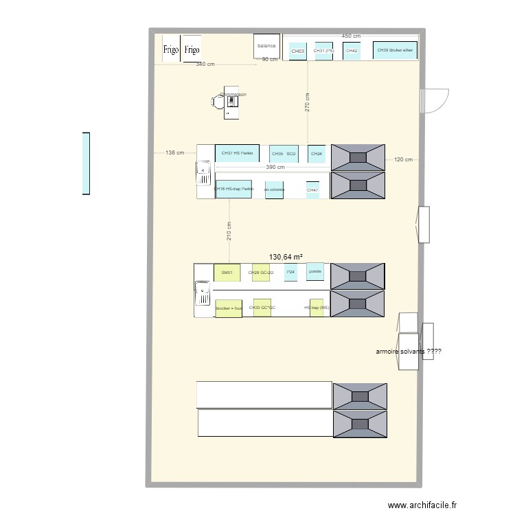 bloc15. Plan de 1 pièce et 131 m2