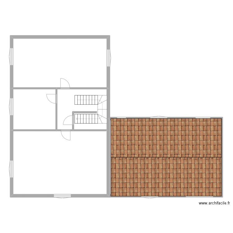 terrien r+1. Plan de 6 pièces et 168 m2