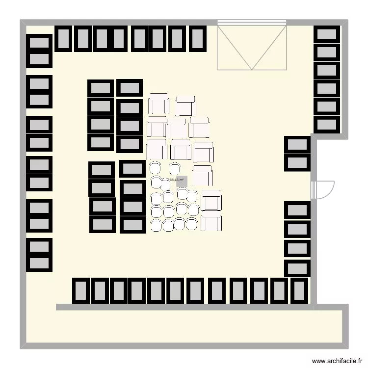 Jacques Helul magasin. Plan de 1  et 188 m²