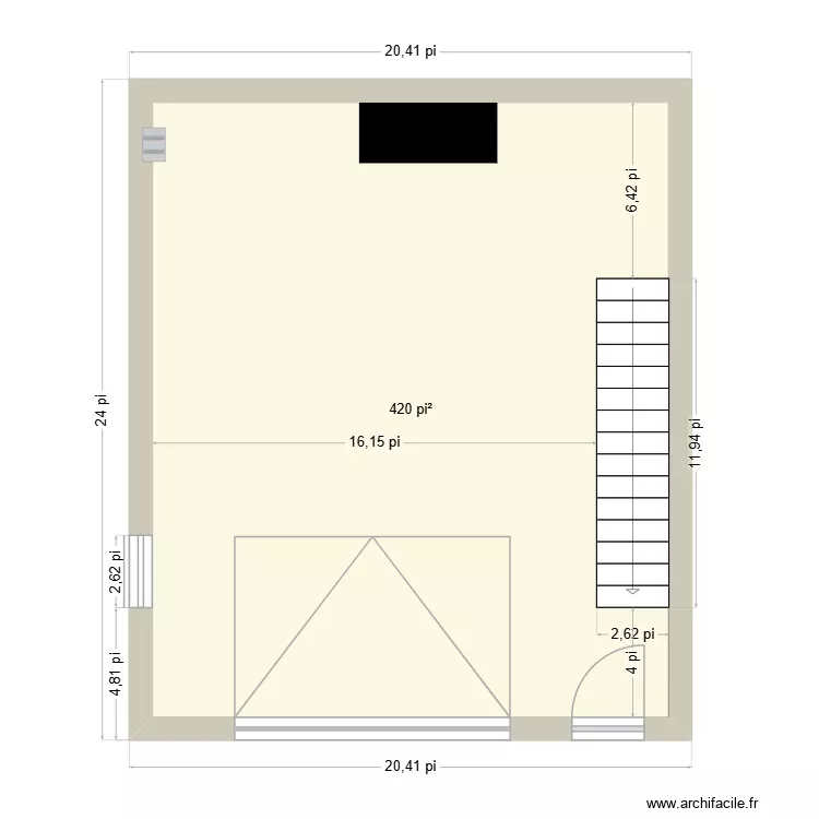 garage monopente. Plan de 3 pièces et 77 m² garage monopente. Plan de 3 pièces et 77 m²