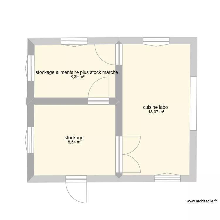 atelier labo. Plan de 3  et 28 m²
