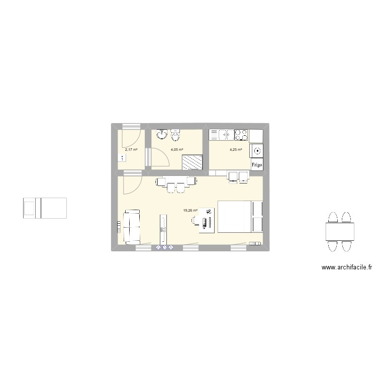 house test2. Plan de 4 pièces et 30 m2