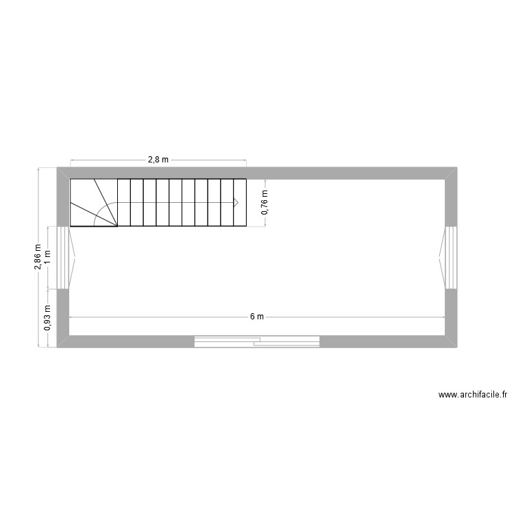 aaa. Plan de 1 pièce et 15 m2