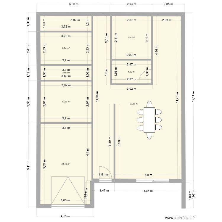 projet morgan5. Plan de 3 pièces et 36 m2