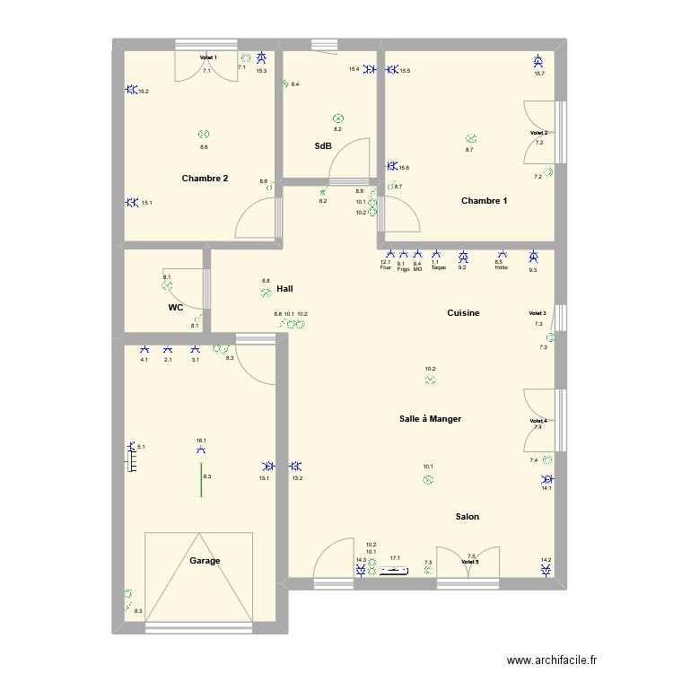 Maion Padilla Dolores. Plan de 4 pièces et 112 m2