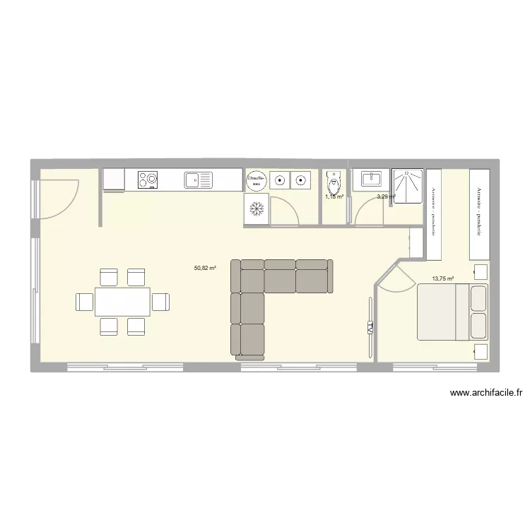 70M N1. Plan de 4 et 69 m² 70M N1. Plan de 4 et 69 m²