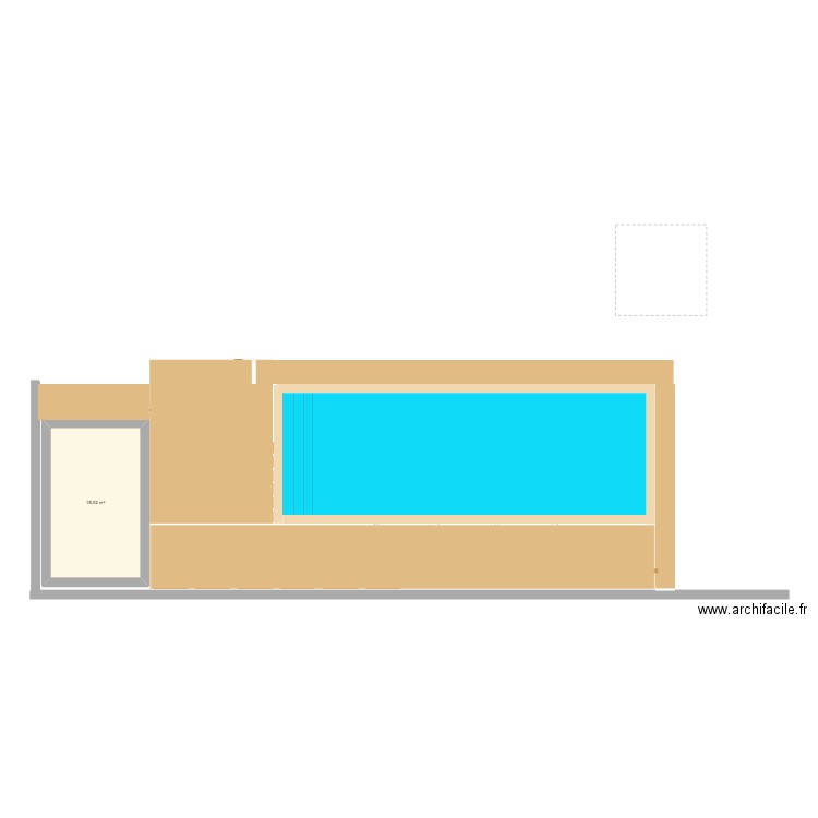 plan implantation. Plan de 1 pièce et 15 m2
