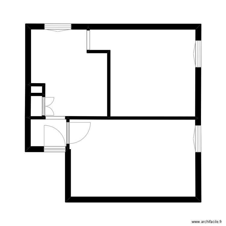 19 quai georges V appart. Plan de 5 pièces et 35 m2