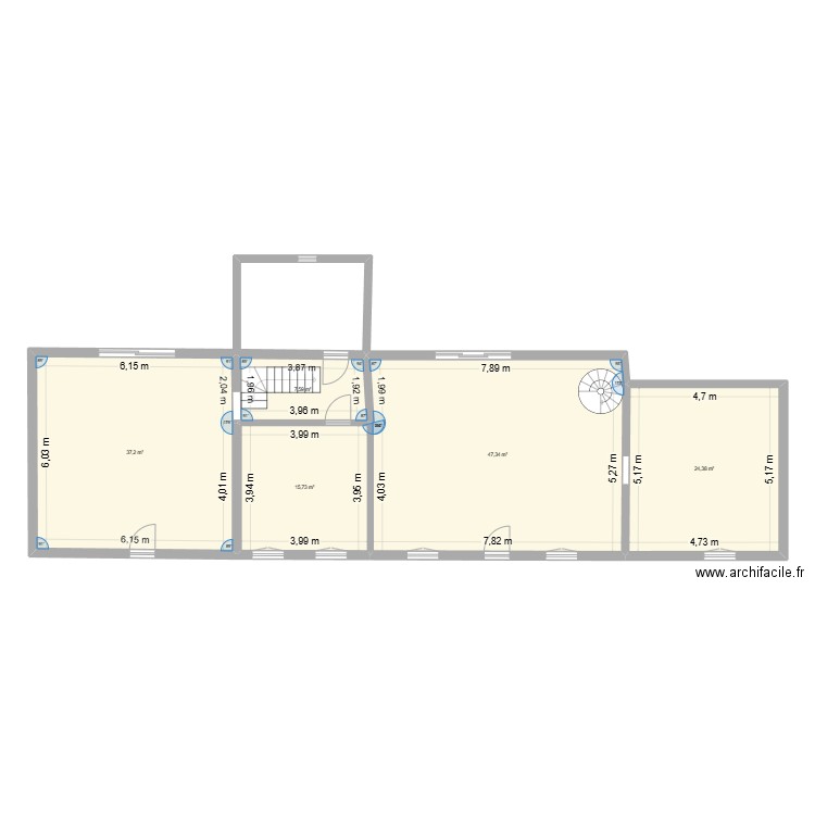 DANZE RDC. Plan de 5 pièces et 132 m2