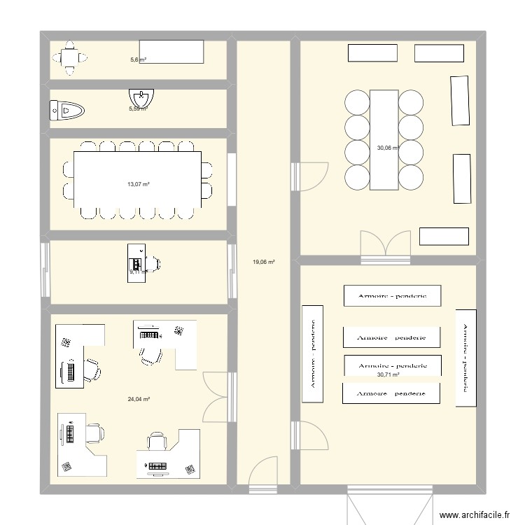 PLAN DA MENAGEMENT. Plan de 8 pièces et 137 m2