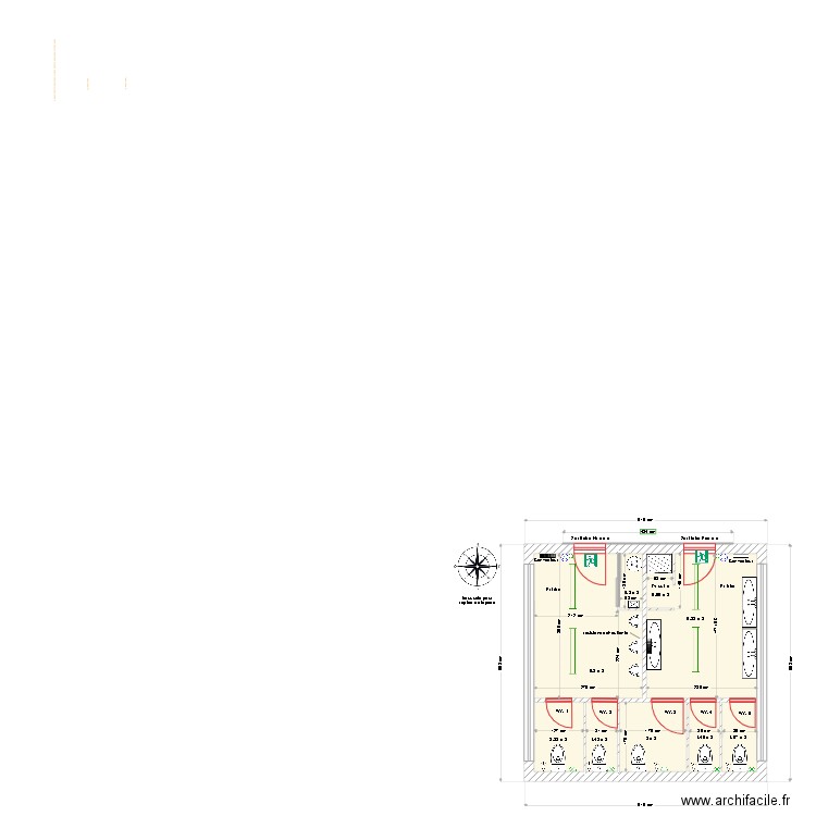 Vue Sanitaire peyssac. Plan de 6 pièces et 30 m2