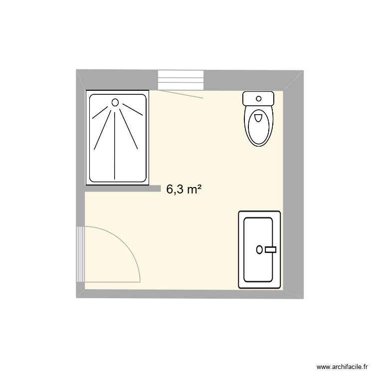 Salle eau &eacute;tage. Plan de 0 pièce et 0 m2